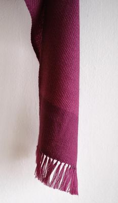 Woollen Scarf - Small Handwoven Coloured Purple With Natural Dye Shellac