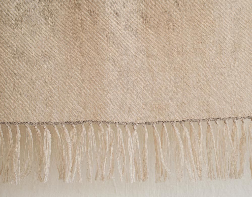 Small  Alpaca Stole- Handwoven, Grey and Beige Natural Dyes, Tea and Harada