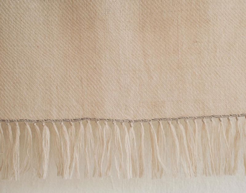 Small  Alpaca Stole- Handwoven, Grey and Beige Natural Dyes, Tea and Harada