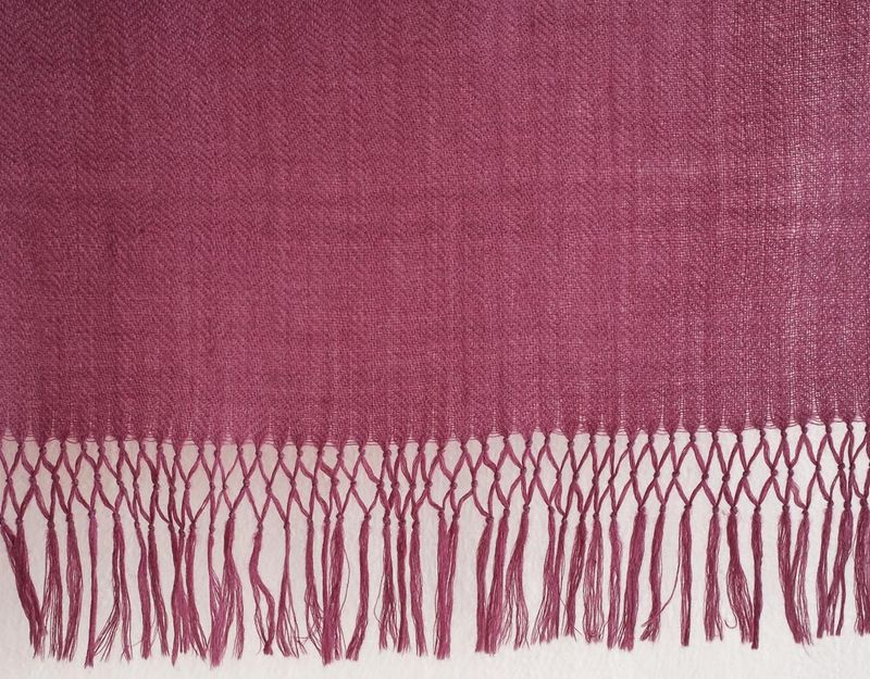 Small  Alpaca Stole- Handwoven, Purple Natural Dye Shellac