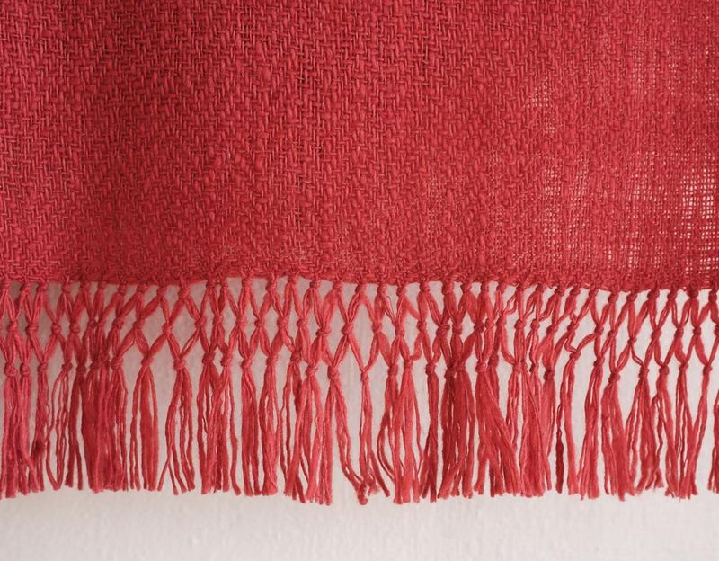 Small  Woollen Stole -Handspun Pink With Natural Dye Madder