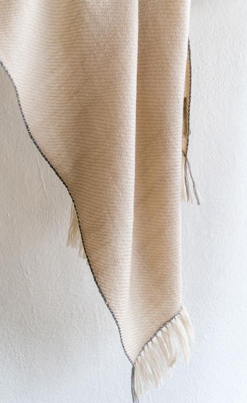 Small Woollen Stole Coloured With Natural Dyes, Tea and Harada