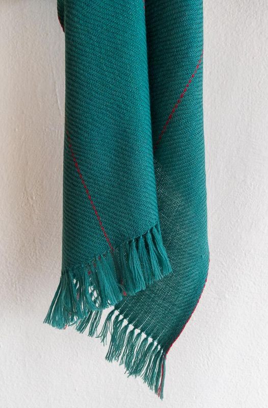 Small Woollen Stole Coloured With Natural Dyes, Madder, Indigo and Tesu Flowers