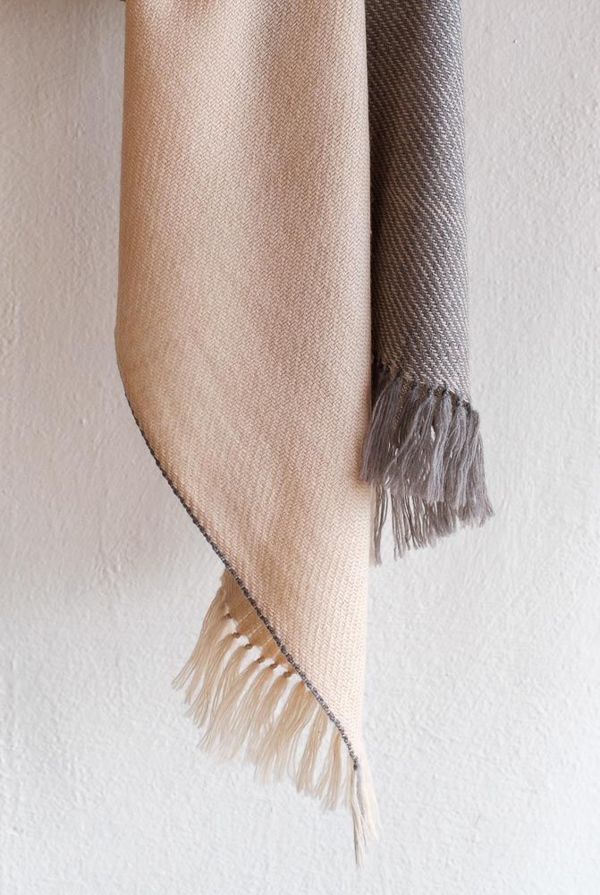 Small Woollen Stole Coloured With Natural Dyes, Tea and Harada