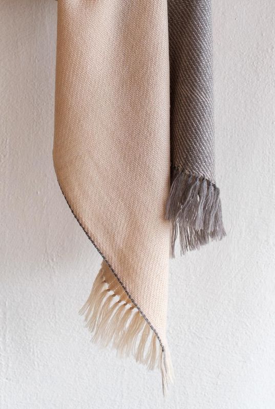 Small Woollen Stole Coloured With Natural Dyes, Tea and Harada
