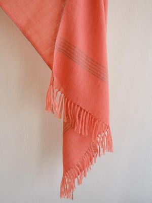 Small  Alpaca Stole- Handwoven- Pink and Grey from Natural Dyes