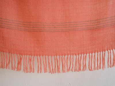 Small  Alpaca Stole- Handwoven- Pink and Grey from Natural Dyes