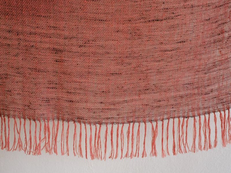 Small Handwoven Pashmina Stole- Handspun Yarn Coloured with Natural Dyes Madder and Harada