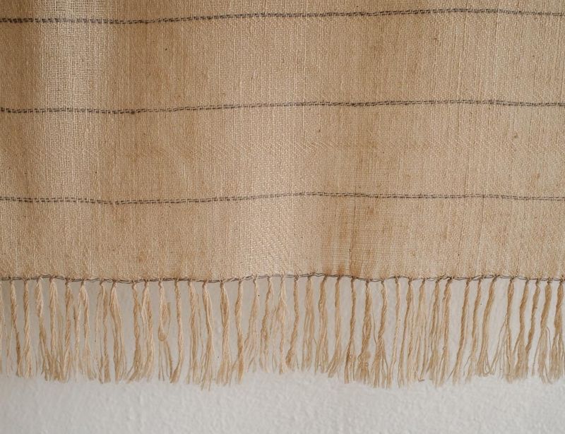 Handwoven Pure Pashmina Shawl- Beige and Grey With Tea and Harada