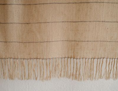 Handwoven Pure Pashmina Shawl- Beige and Grey With Tea and Harada