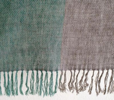 Handwoven Pure Pashmina Shawl- Natural Dyes, Indigo,  Tesu Flowers and Harada