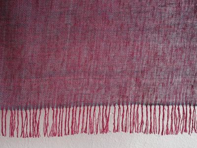 Handwoven Pure Pashmina Shawl- Natural Dyes, Indigo,  Tesu Flowers and Shellac