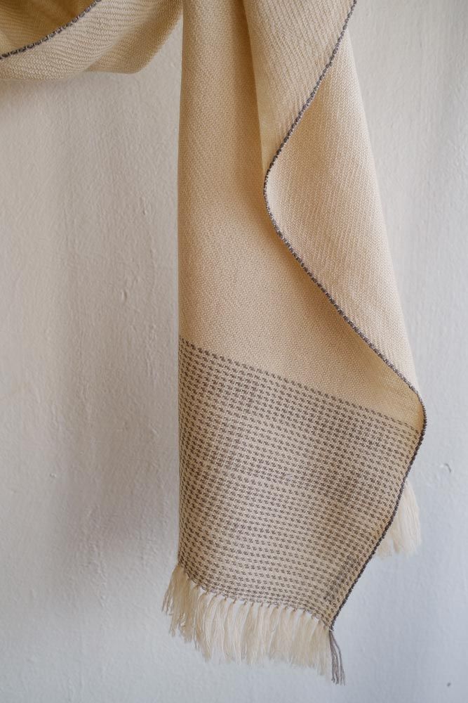 Small Woollen Stole Coloured With Natural Dyes, Tea and Harada