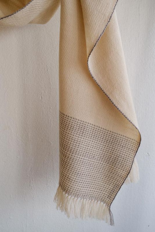 Small Woollen Stole Coloured With Natural Dyes, Tea and Harada