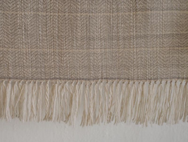 Very Fine Wool Shawl (Hand-Spun) coloured with Tea and harada