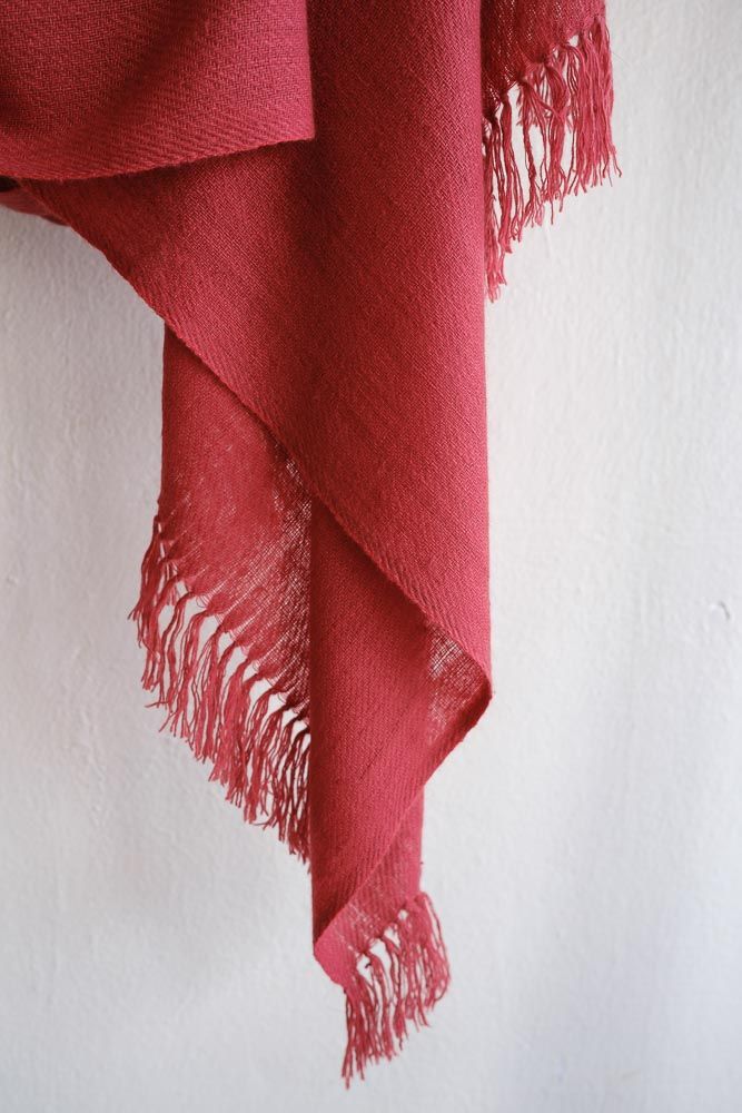 Handwoven Pure Pashmina Shawl- Natural Dye Madder