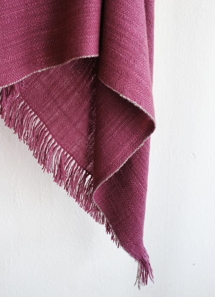 Large Shawl Handmade With Very Fine And Soft Handspun Merino Wool
