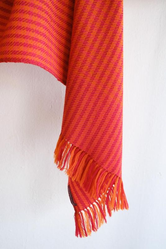 Small Woollen Stole Coloured With Natural Dyes,  Tesu Flowers and Madder