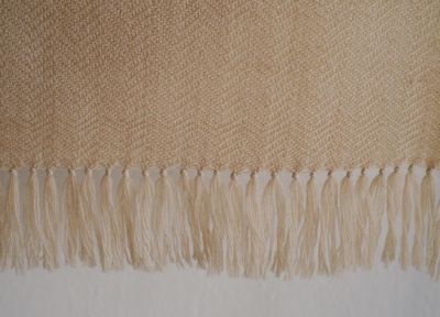 Large Woolen Shawl Handmade With Pure Wool, Dyed with Tea and Harada
