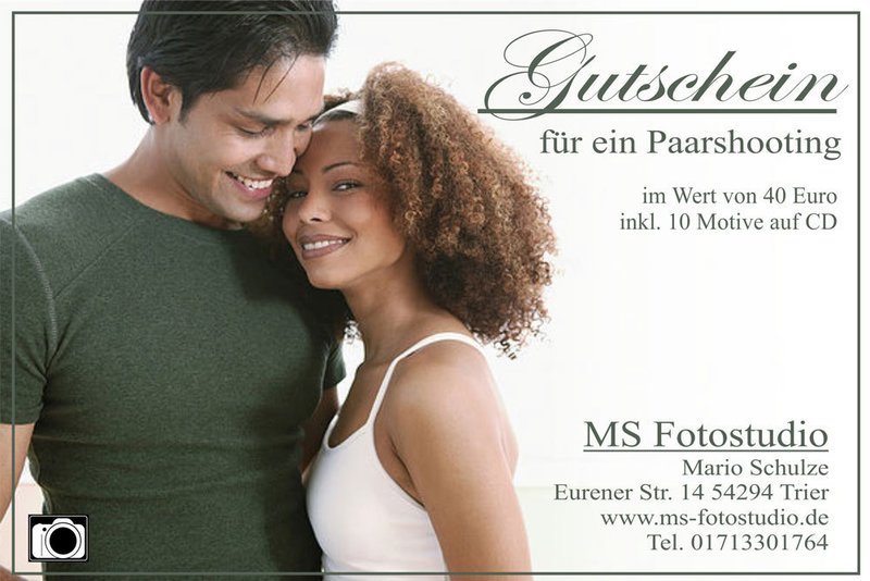 Gutschein für ein Portrait und Partnershooting