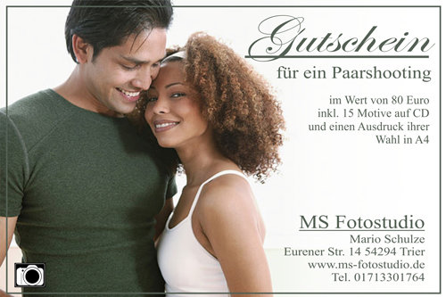 Gutschein für ein Portrait und Partnershooting​