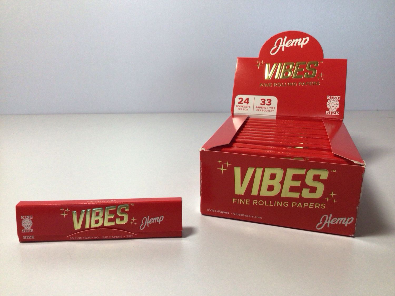 Vibes King Size Hemp Paper+tips