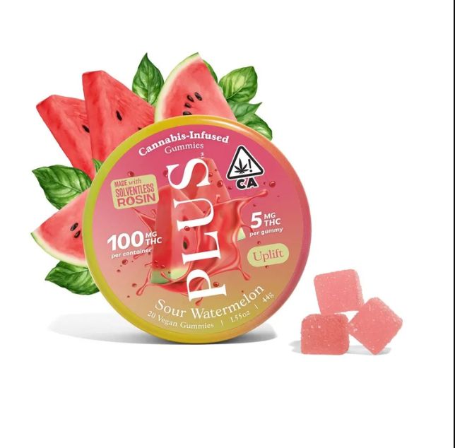 Plus Gummies Sour Watermelon 100mg Uplift