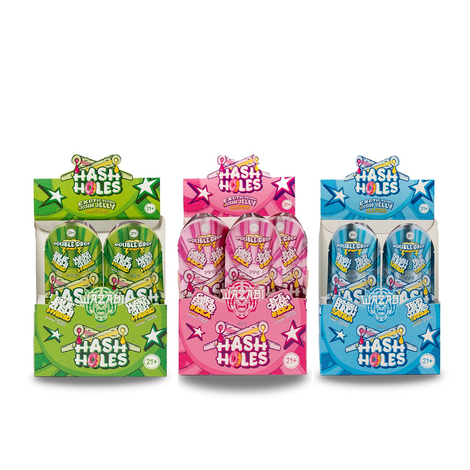 Wazabi Hash Holes Exotic Flower + Rosin Jelly Prerolls