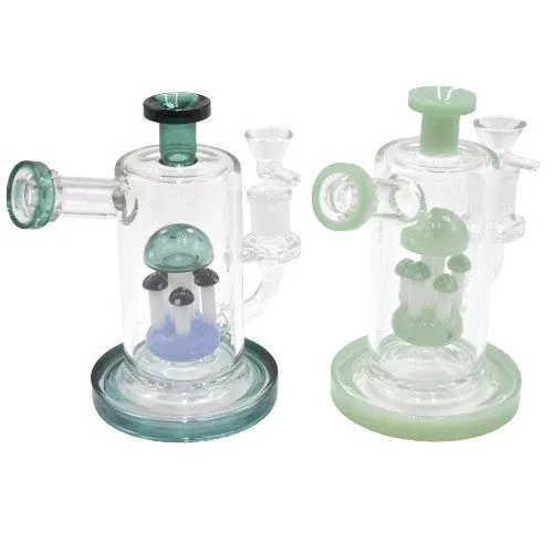 6" clear Glass Mushroom Water Bubbler