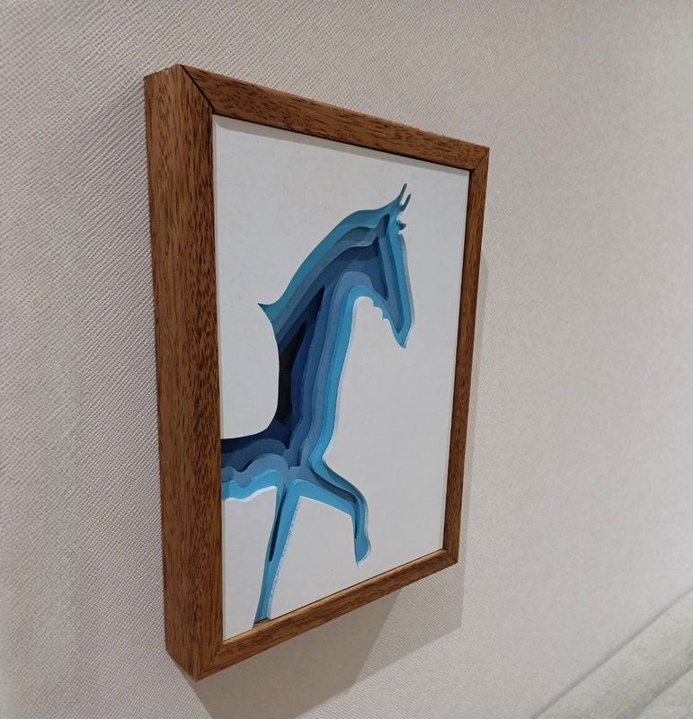 Cuadro caballo en relieve