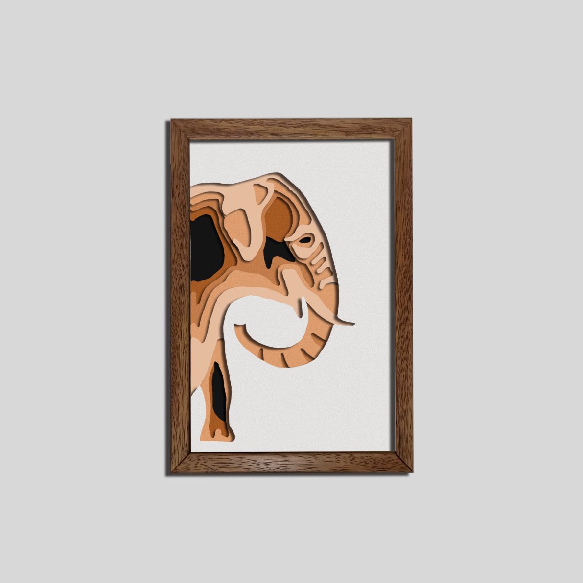 Cuadro elefante en alto relieve