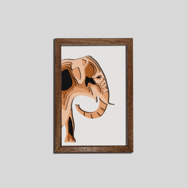 Cuadro elefante en alto relieve