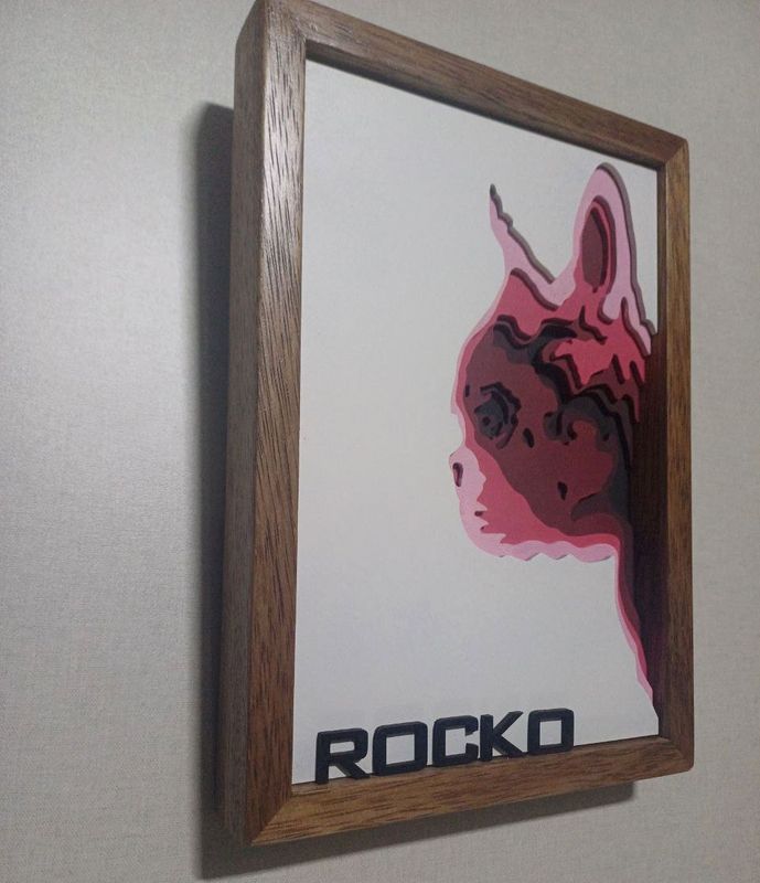 Cuadro personalizado de mascota en alto relieve