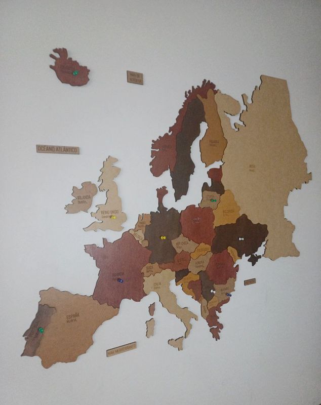 Mapa rompecabeza Europa en alto relieve