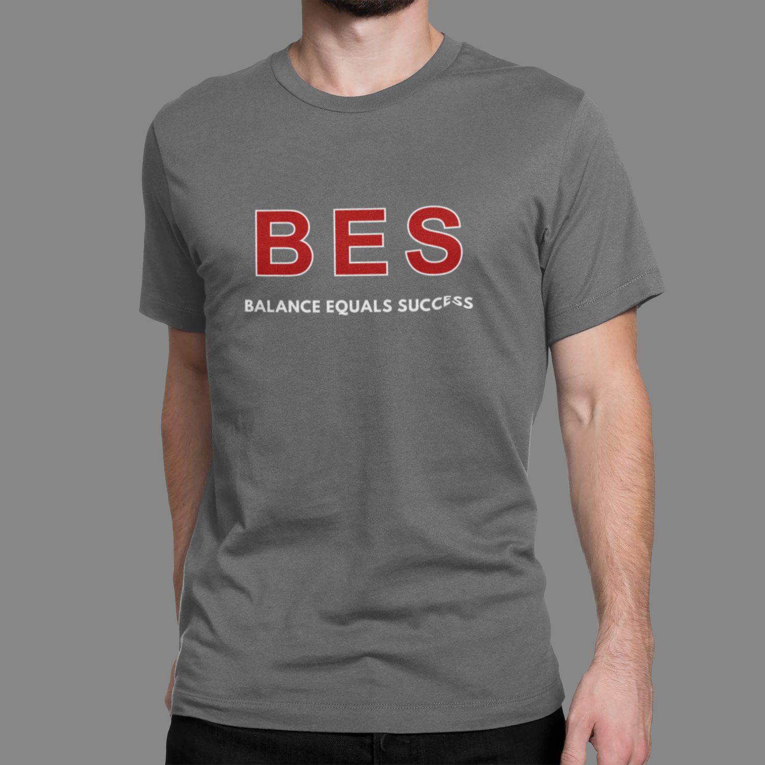BES Bold Varsity Edition Charcoal | Red &amp; White T-Shirt