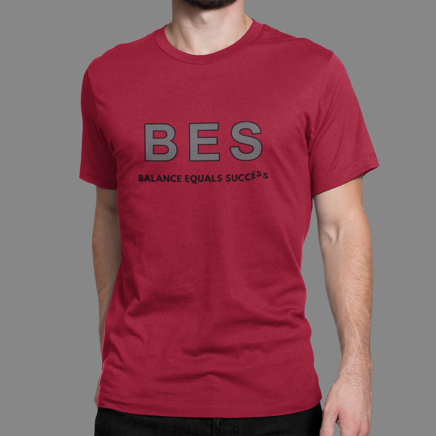 BES Bold Varsity Edition Dark Red | Grey &amp; Black T-Shirt
