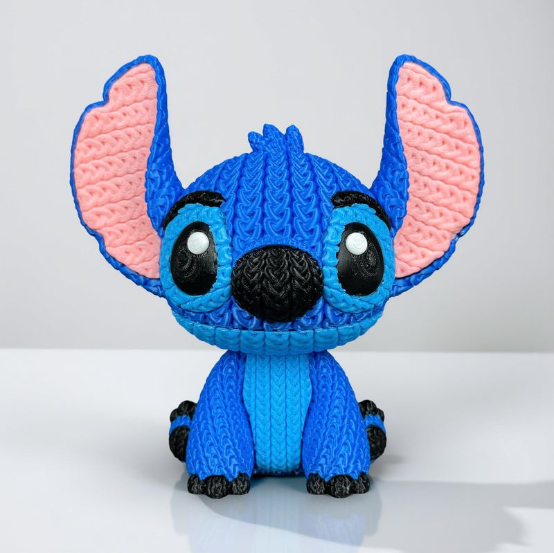 🧵 Blue Alien Monster – 3D Knitted-Style
