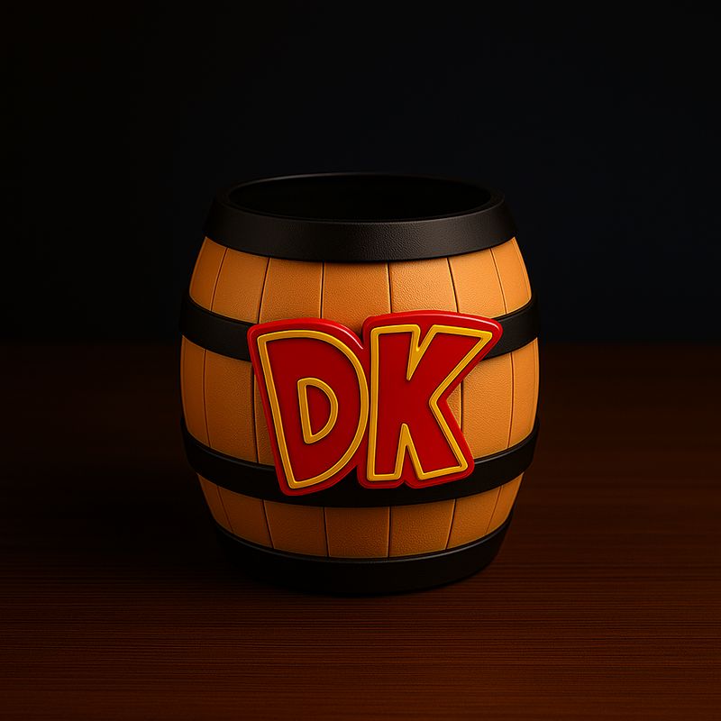 🍌 Retro Game Barrel– Geeky Desk Organizer or Plant Pot