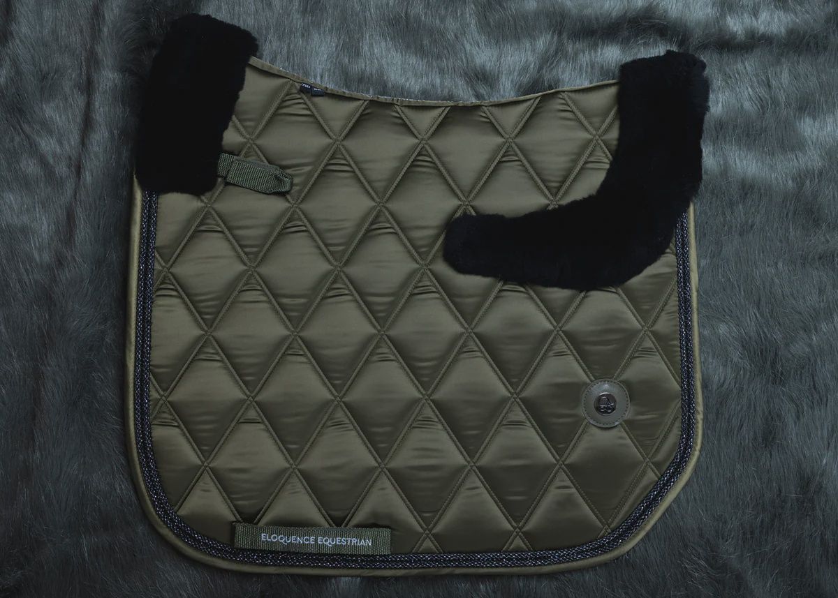 ‘The Majesty’ Deep Olive Jewel Merino Top Fleece Saddle Pad
