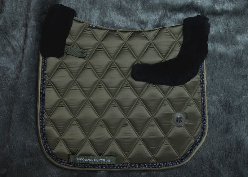 ‘The Majesty’ Deep Olive Jewel Merino Top Fleece Saddle Pad