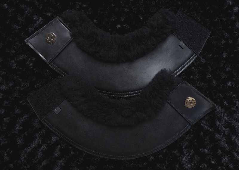 Black Merino Fleece/Leather Bell Boots