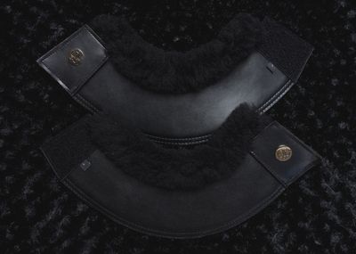 Black Merino Fleece/Leather Bell Boots