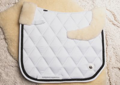 ‘The Queen’ White Jewel Merino Fleece Saddle Pad