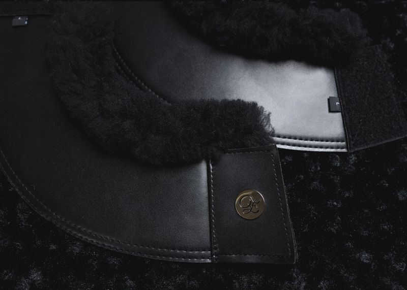Black Merino Fleece/Leather Bell Boots