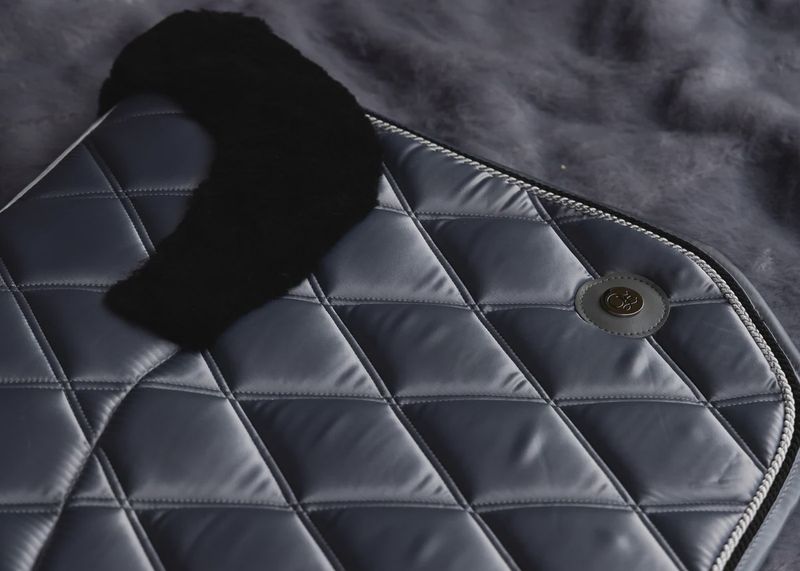 'The Duke' Grey Full Merino Fleece Jewel Saddle Pad