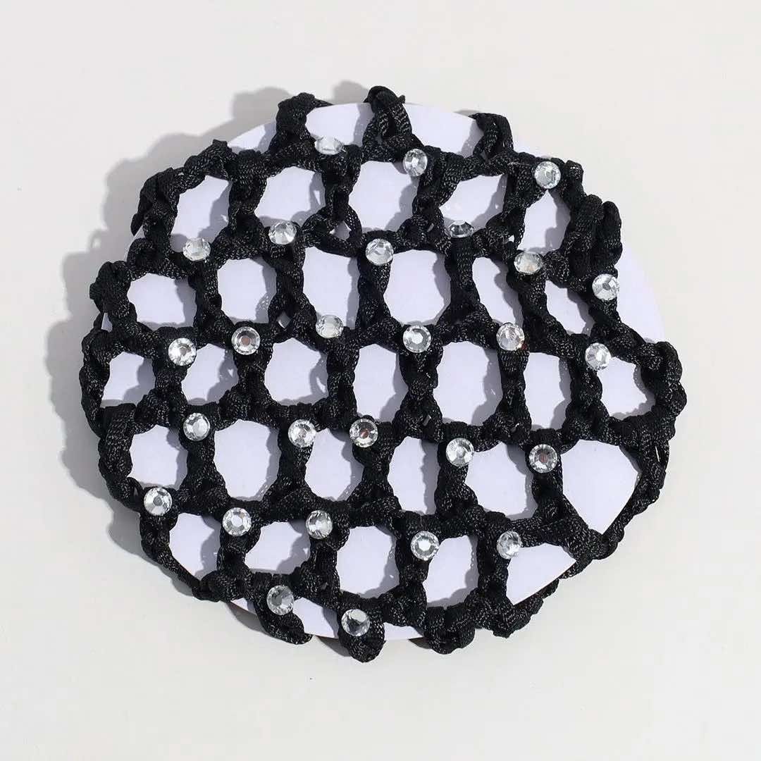 Bun Net with Crystals, Colour: Black