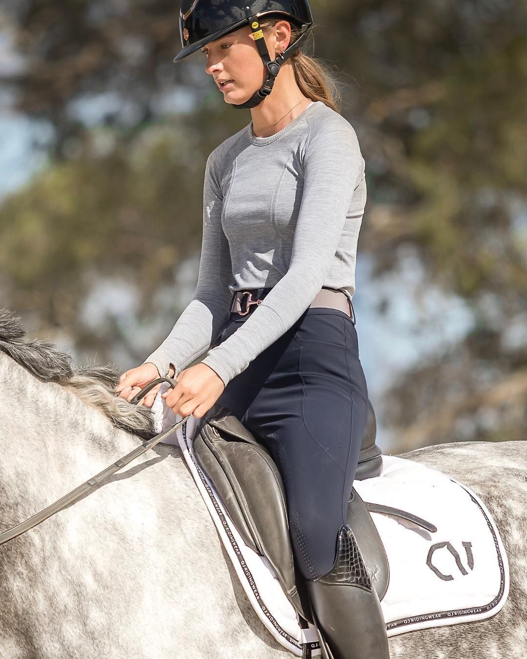 Polly Seamless Long Sleeve Top - Cloud Grey, Size: X-SMALL