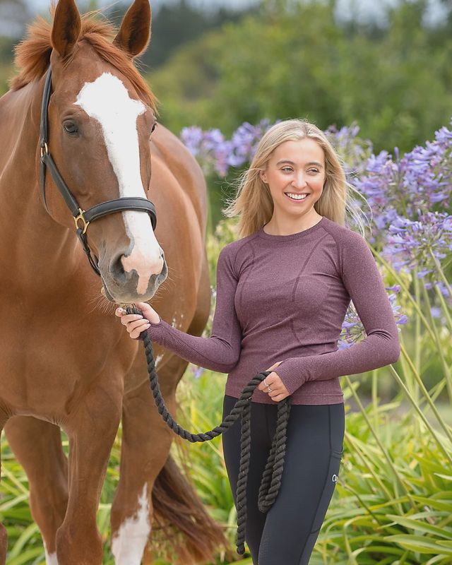 Polly Seamless Long Sleeve Top - Denim Blue