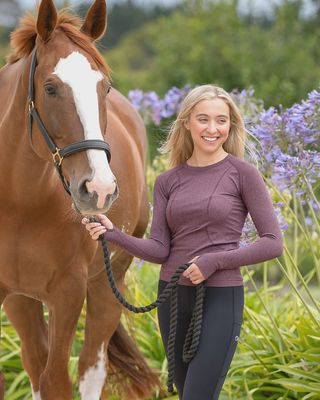 Polly Seamless Long Sleeve Top - Denim Blue