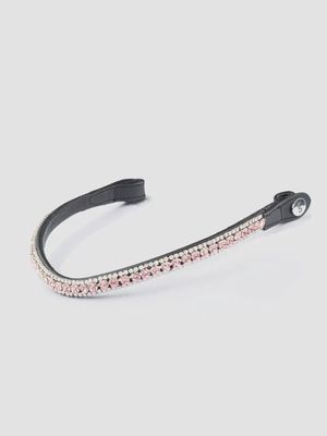 Browband Pink Delight  Black Leather